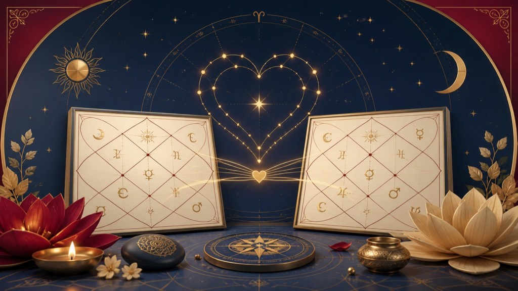 Love marriage or arranged marriage astrology and kundli matching with two connected birth charts
