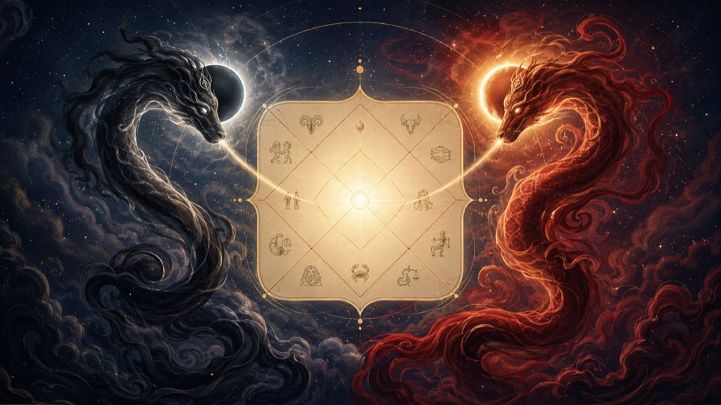 Rahu and Ketu in every house karmic axis Vedic astrology